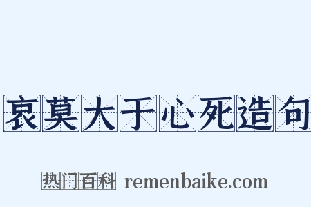 哀莫大于心死造句是什么意思的图片